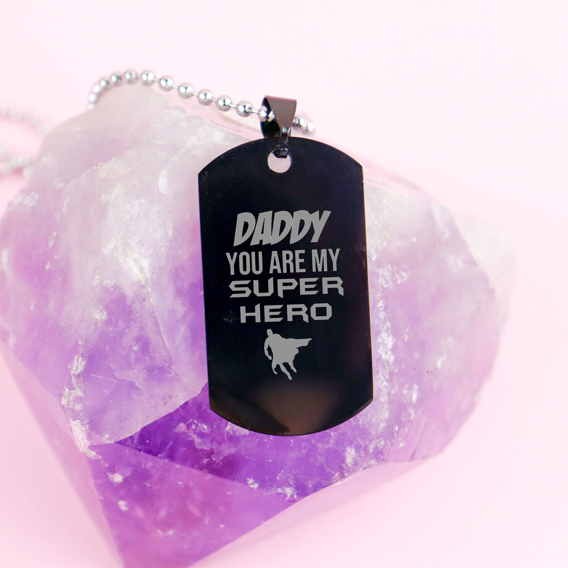 Daddy Superhero Army Necklace
