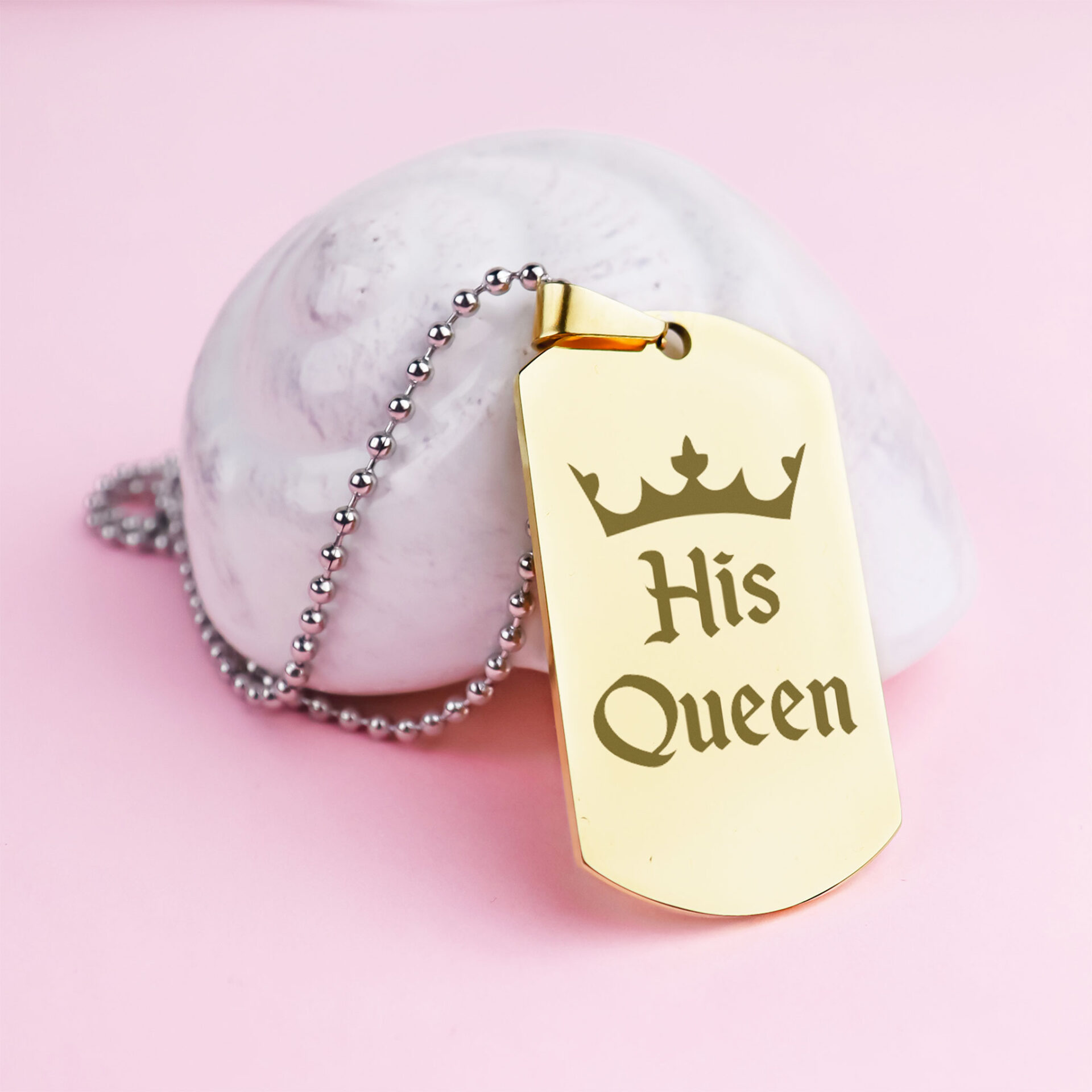 His Queen Army Necklace