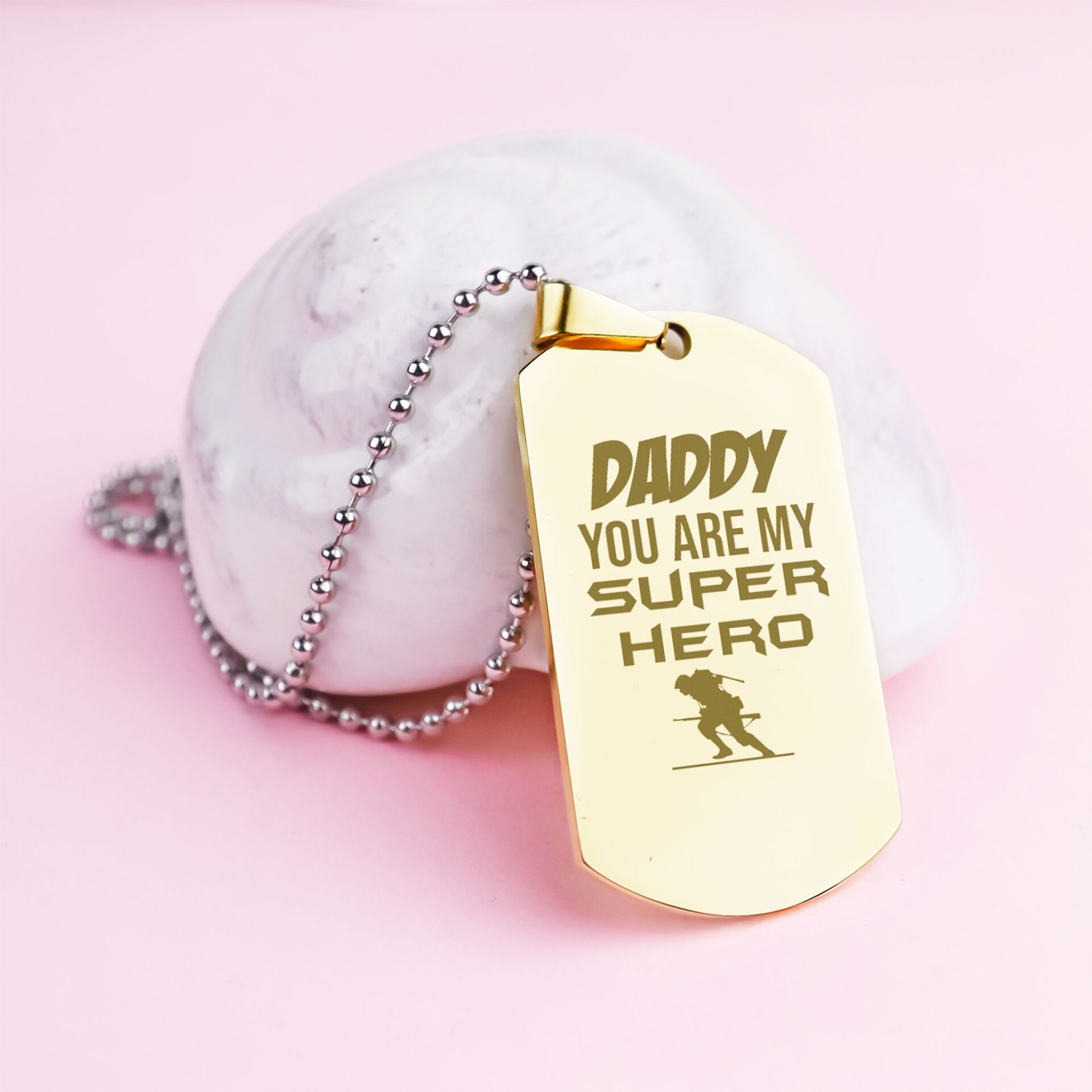 Daddy Superhero Army Necklace