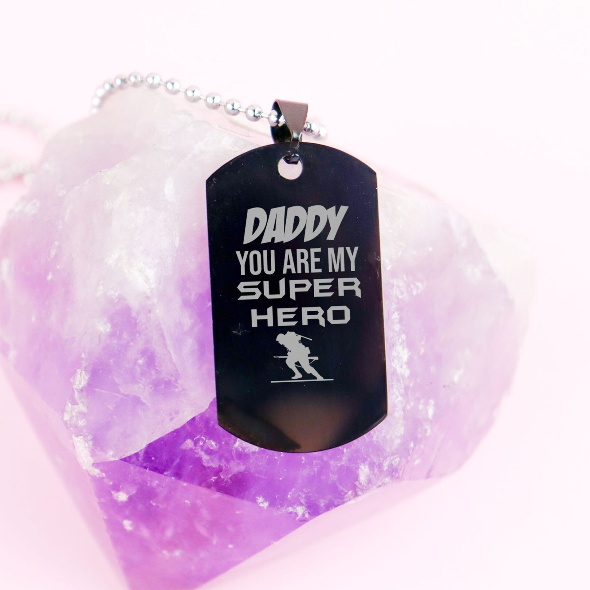 Daddy Superhero Army Necklace