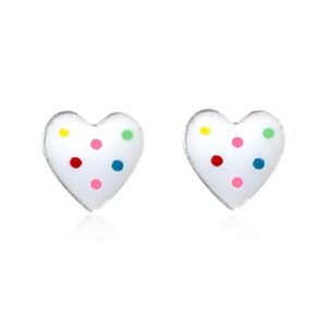 Polka Dot Heart Earrings