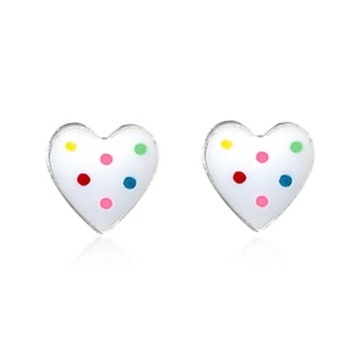 Polka Dot Heart Earrings