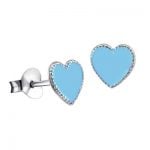 Sterling Silver Coloured Heart Earrings