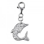 Crystal Dolphin Necklace Charm
