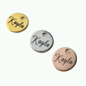 Round Necklace Charm Rose Gold 7 Round Necklace Charm