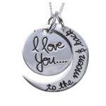 Sterling Silver Love you to the moon and back necklace