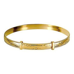 9ct Gold Patterned Expandable Bangle LSBE10
