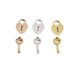 Lock and Key Necklace Charm Rose Gold 7 Lock and Key Necklace Charm
