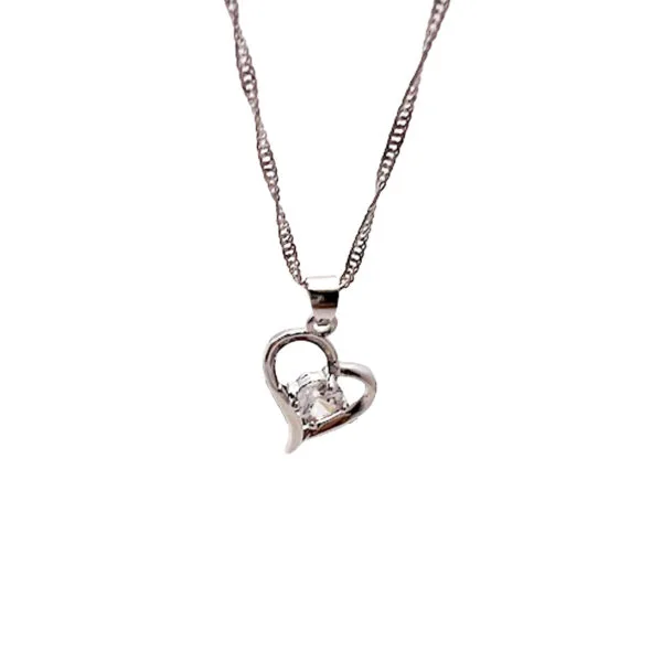 Cubic Zirconia Heart Necklace