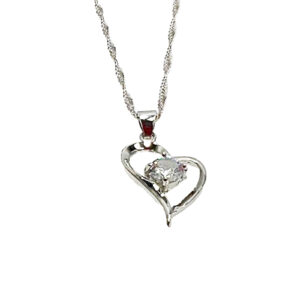 Cubic Zirconia Heart Necklace