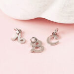 Script Letter Charms Silver