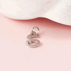 Script Letter Charms Silver 6 Letter Charms