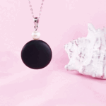 Sterling Silver Pearl and Onyx Necklace