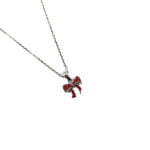Sterling Silver Polka Dot Bow Necklace