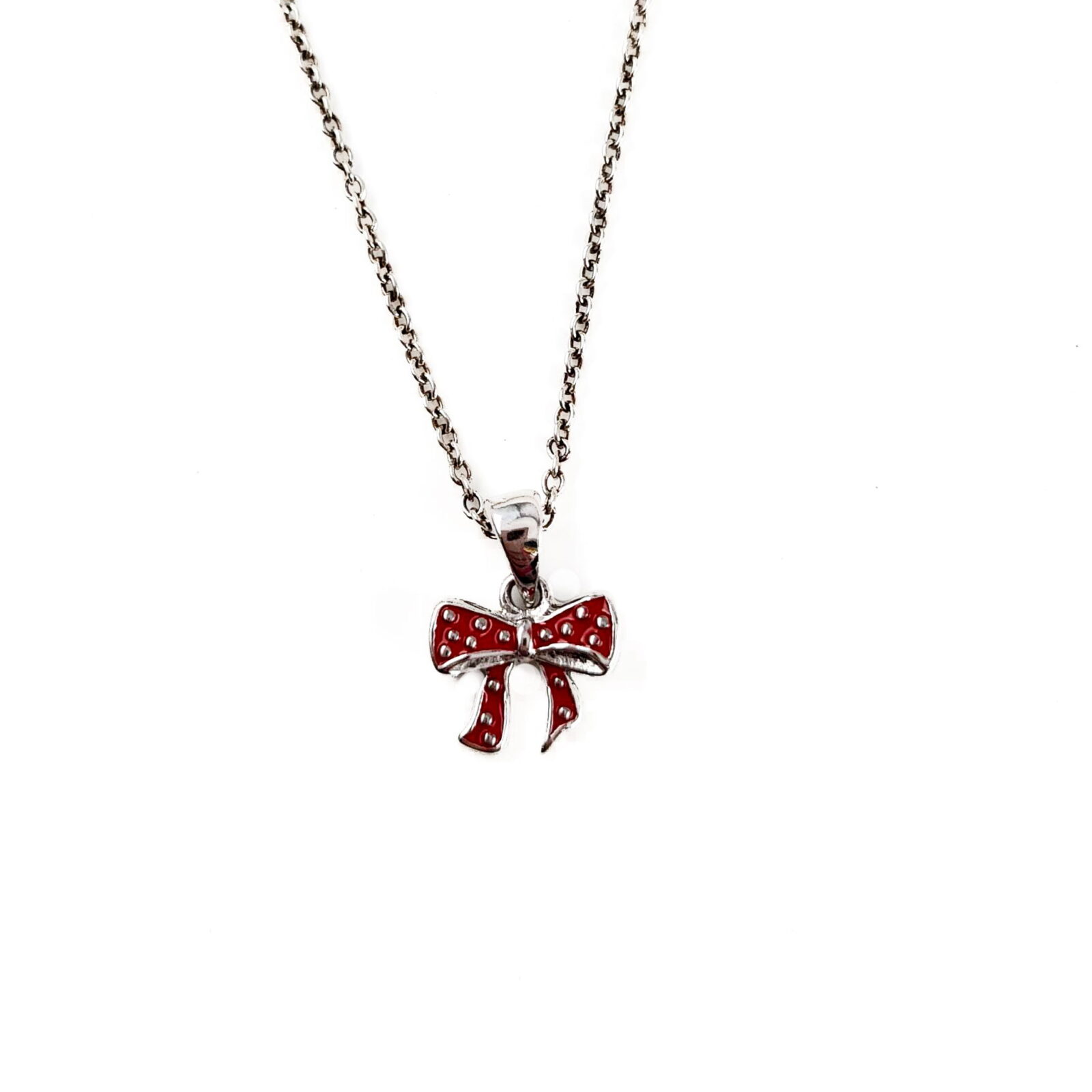 Polka Dot Bow Necklace