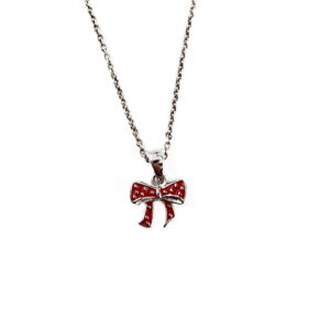 Polka Dot Bow Necklace