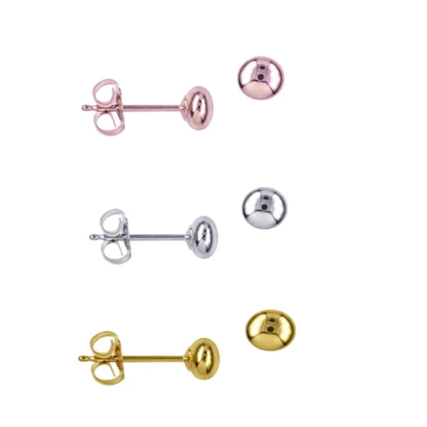 Flat Ball Stud Earrings