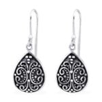 Oxidised Teardrop Earrings
