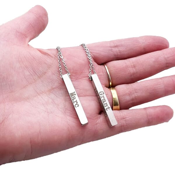 Personalised 3D Bar Necklace