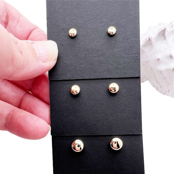 Flat Ball Stud Earrings