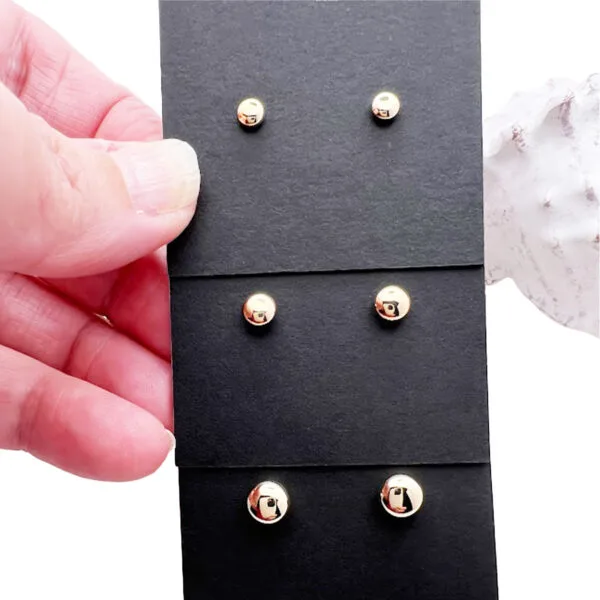 Flat Ball Stud Earrings