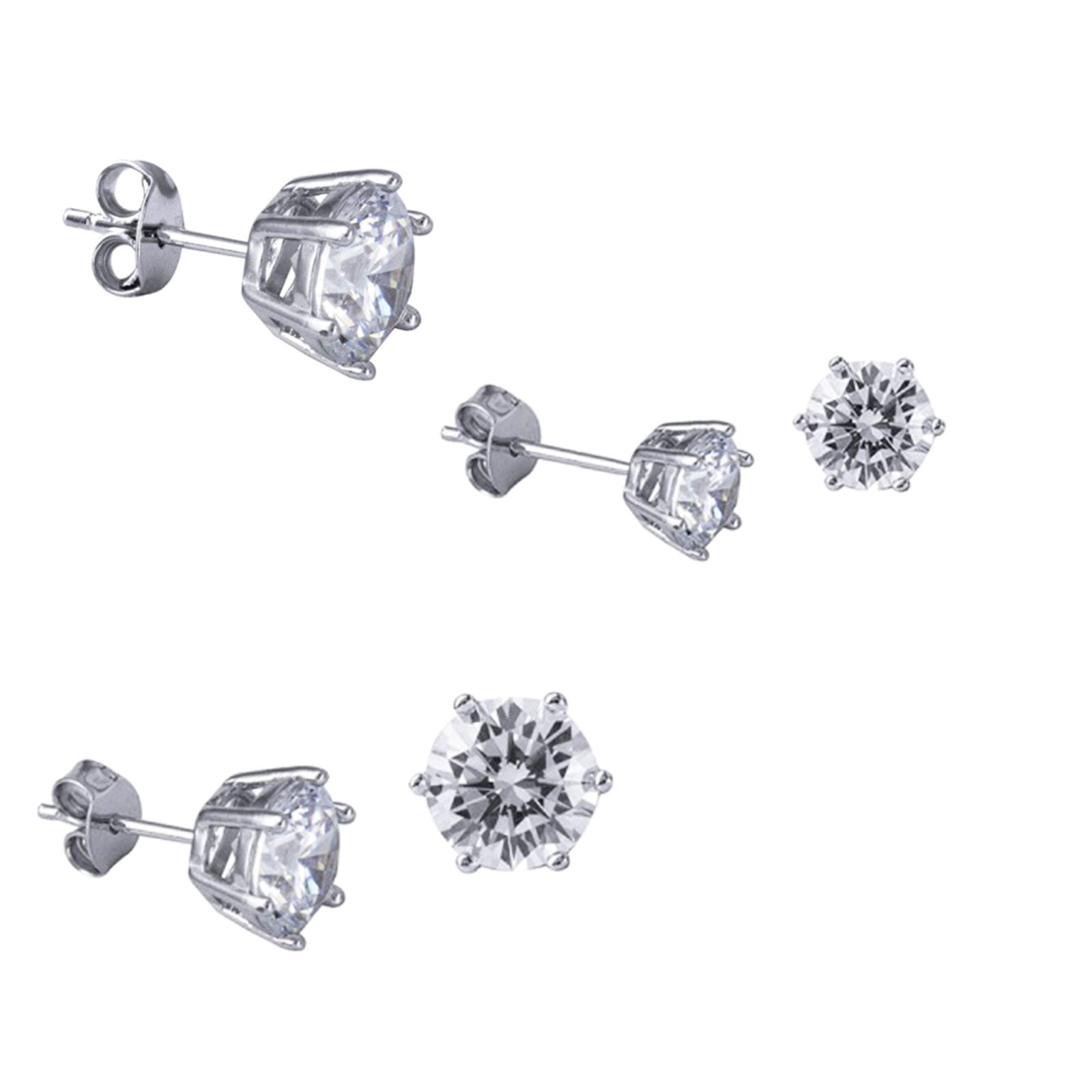 Round Cubic Zirconia Stud Earrings
