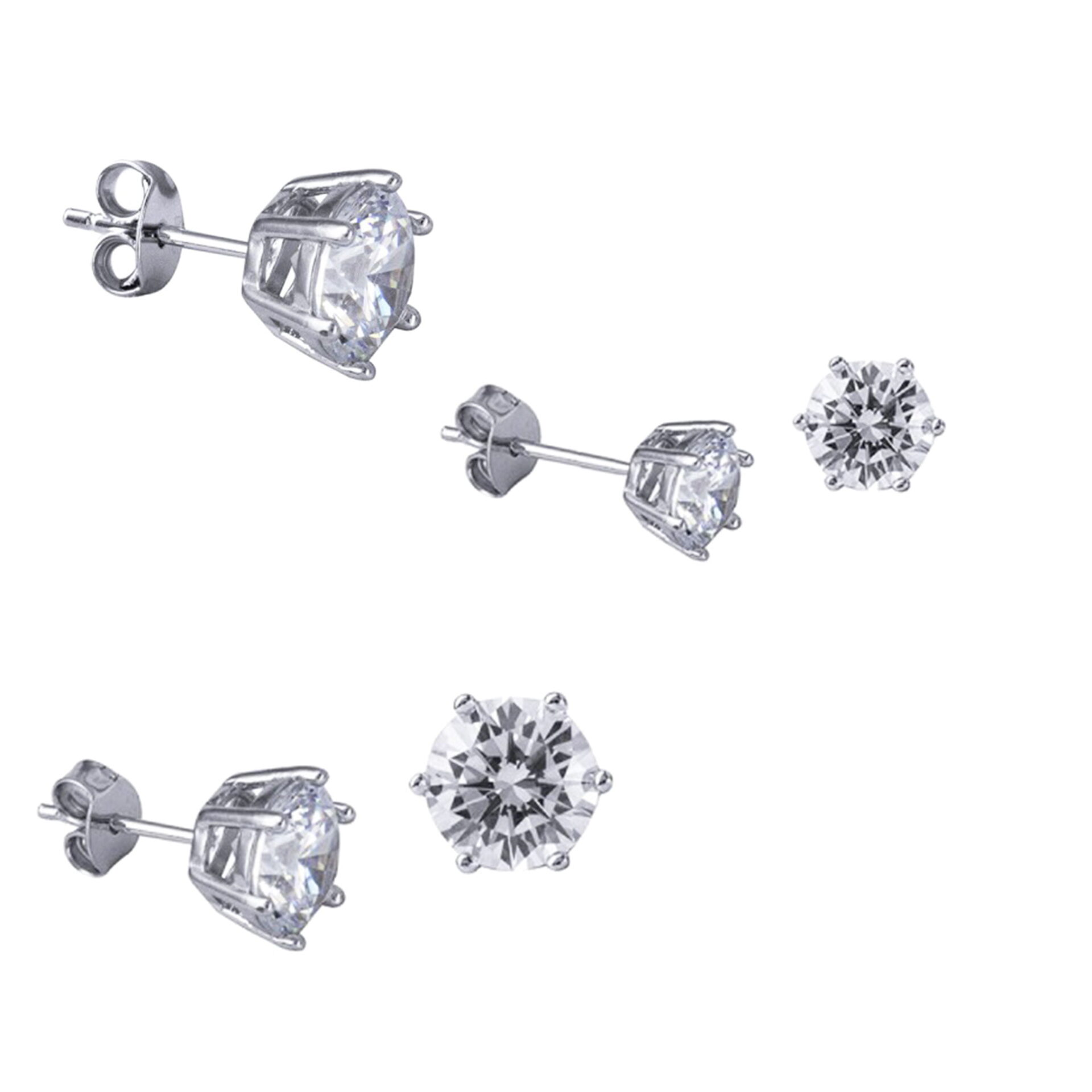 Round Cubic Zirconia Stud Earrings
