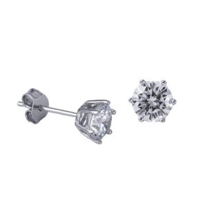 Round Cubic Zirconia Stud Earrings