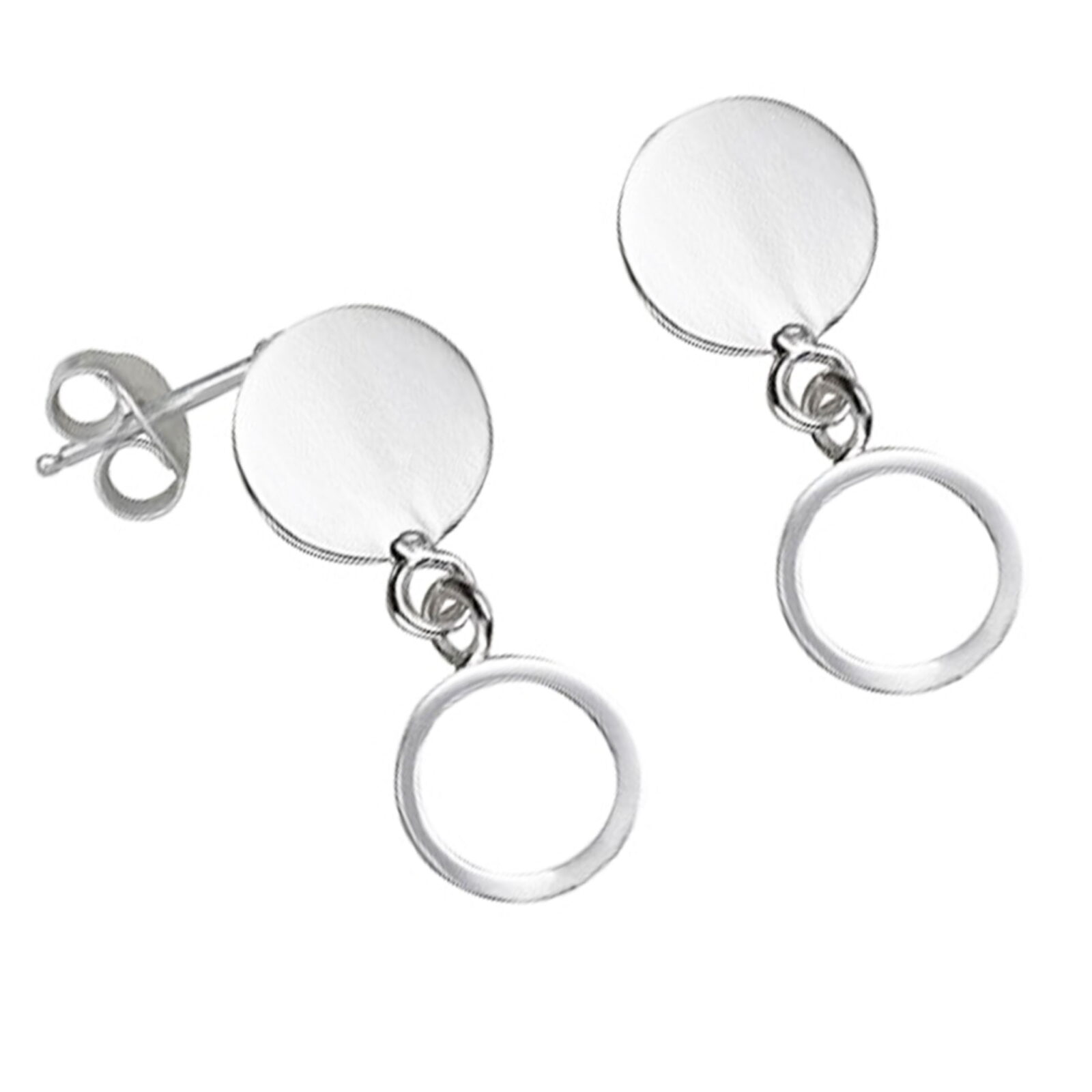 Open Circle Drop Earrings