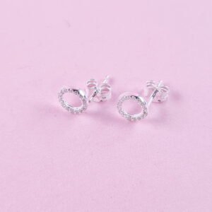 Open Circle CZ Earrings