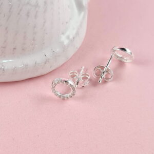 Open Circle CZ Earrings