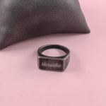 Gunmetal Signet Ring Oblong