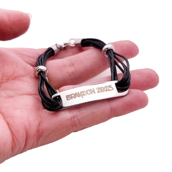 Personalised Leather ID Bracelet