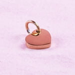 Heart Necklace Charm Gold 7x10mm