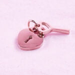Lock and Key Necklace Charm Rose Gold
