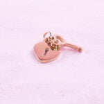 Lock and Key Necklace Charm Gold