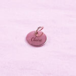Round Necklace Charm Rose Gold