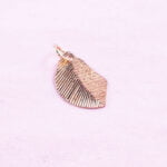 Rustic Leaf Necklace Charm Gold