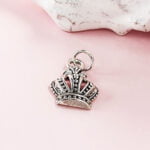 Crown Necklace Charm Silver