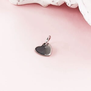 Heart Necklace Charm Silver 4x10mm 6 Heart Necklace Charm