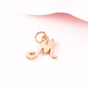 Script Letter Charms Rose Gold 6 Letter Charms