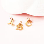 Script Letter Charms Rose Gold