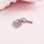 Lock and Key Necklace Charm Silver