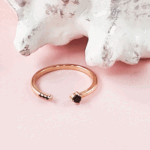 Sterling Silver Ring Black Stone