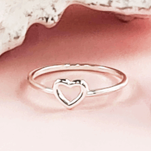 Sterling Silver Ring-Open Heart