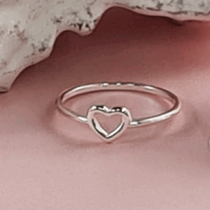 Sterling Silver Ring-Open Heart