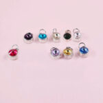Silver Birthstone Charms 8mm