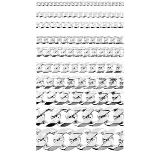 Curb Link Sterling Silver Bracelet Various Widths 6 Sterling Silver Bracelet