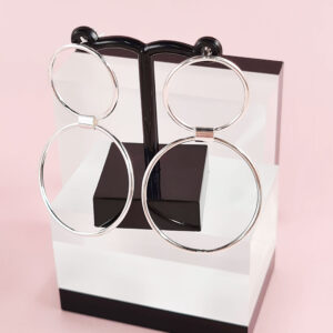 Double Circle Drop Earrings
