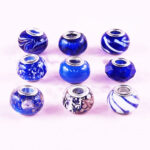 Charm Glass Beads Dark Blue